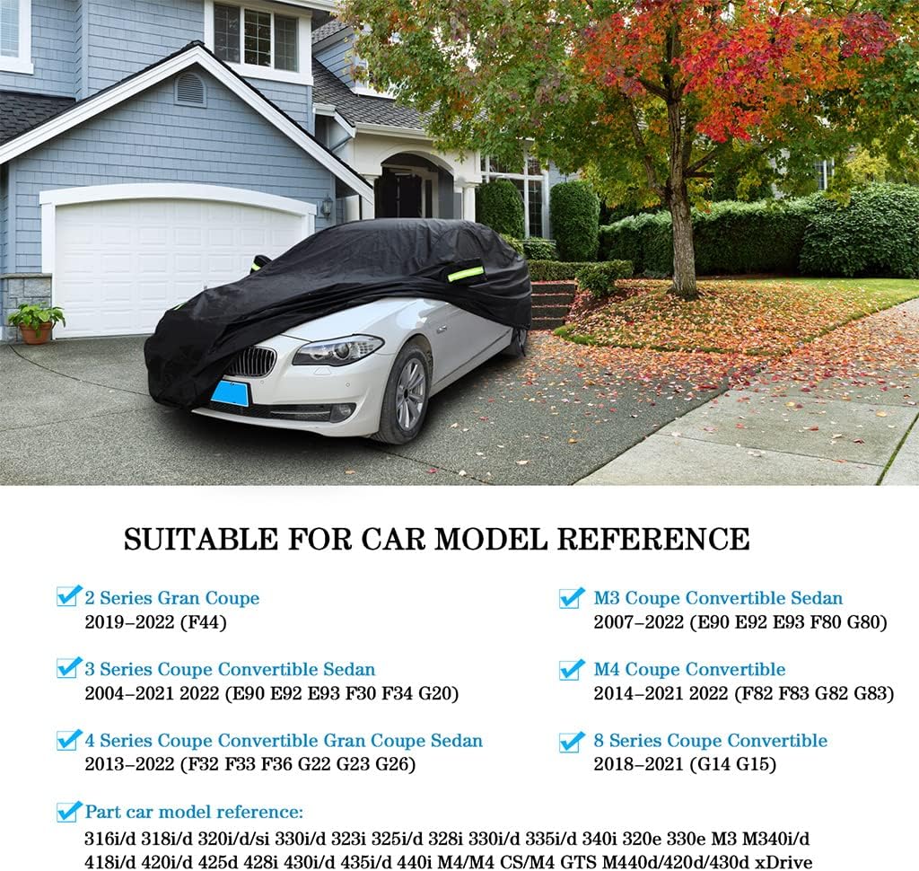 Autoabdeckung für BMW 3er/4er/M3/M4 (2004-2024), Kompatibel mit BMW 3er 4er Limousine Coupe Cabrio