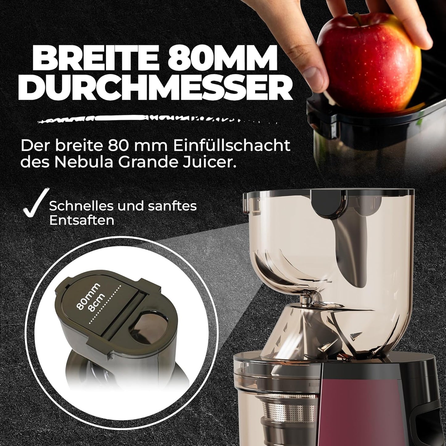 Grande Kaltpress-Entsafter, Rot