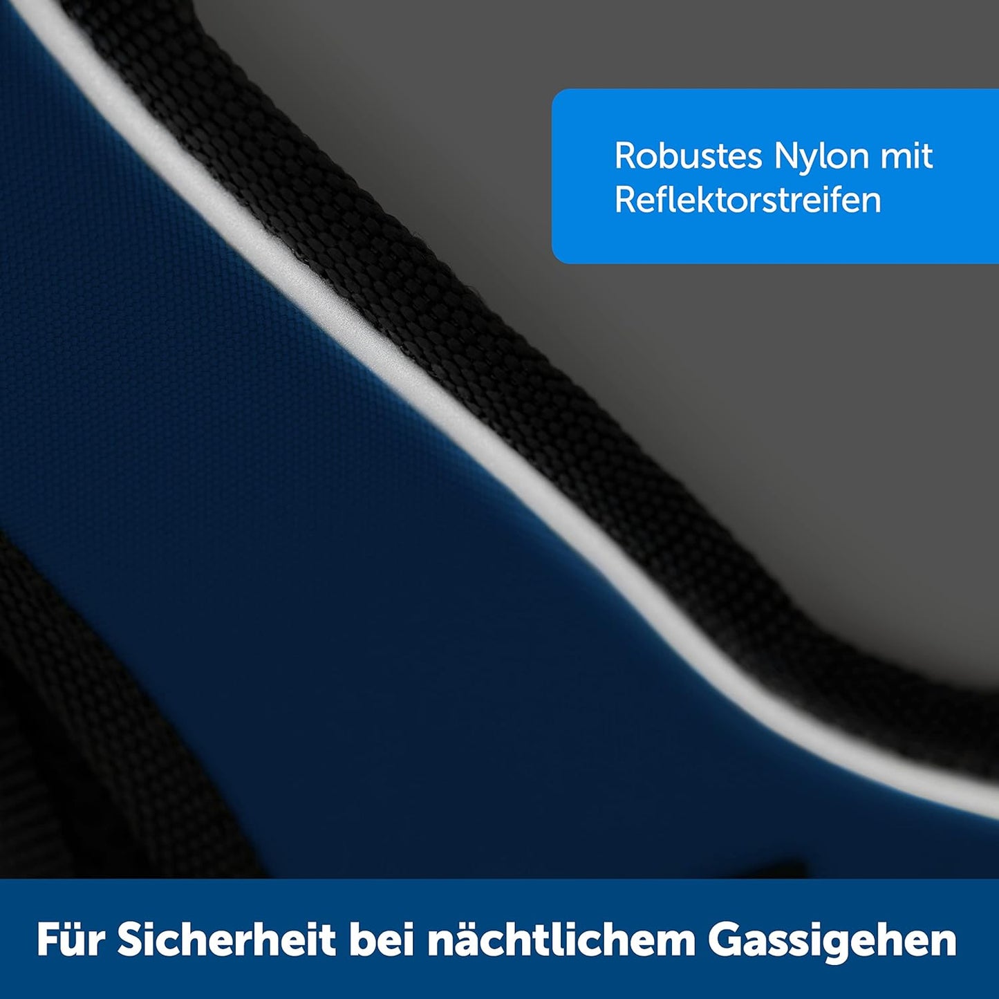 EasySport Hundegeschirr mit gepolstertem Griff, Mittel / Blau