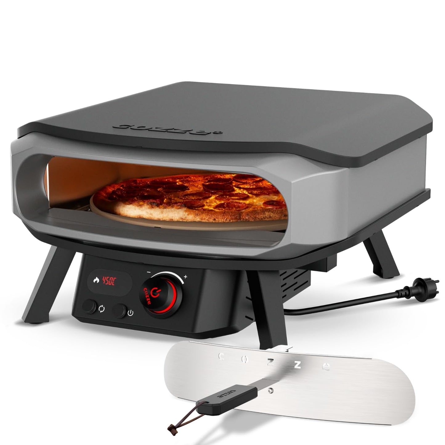 Elektrischer Pizzaofen mit Drehstein, 17" Electric