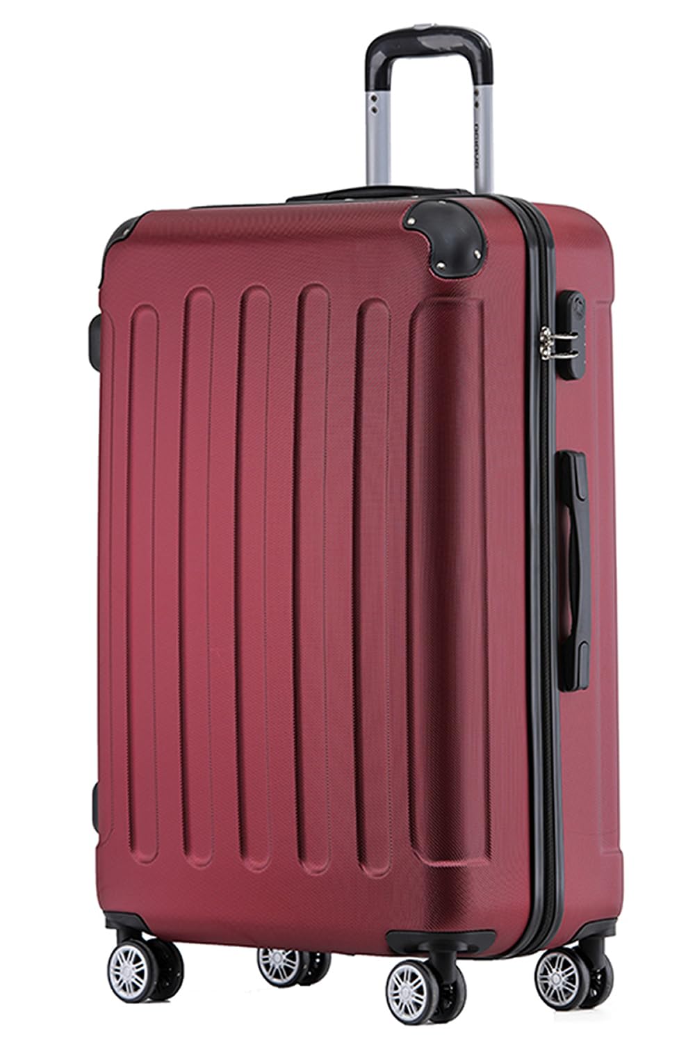 Zwillingsrollen Hartschalentrolley, Weinrot Mittler Koffer (66 cm)