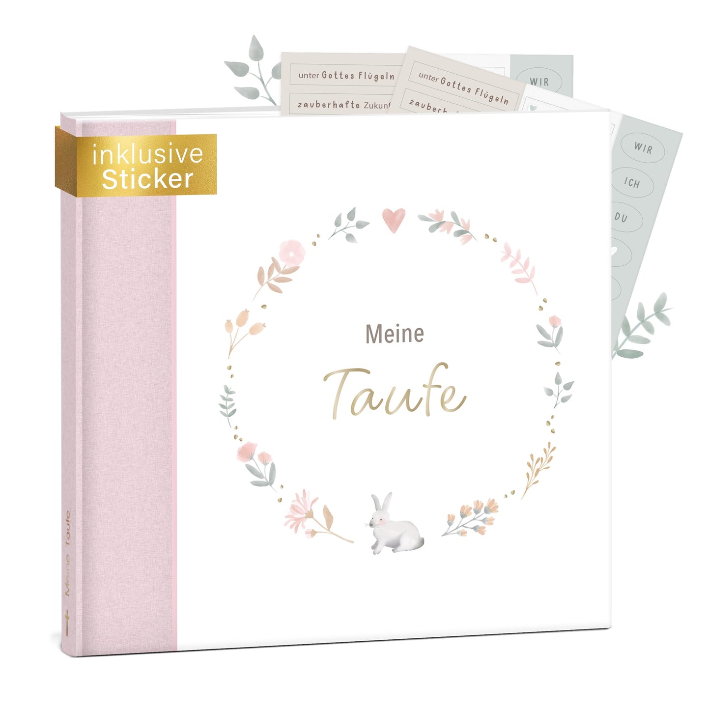 Taufalbum mit Stickerset, Rosa mit Stickerset