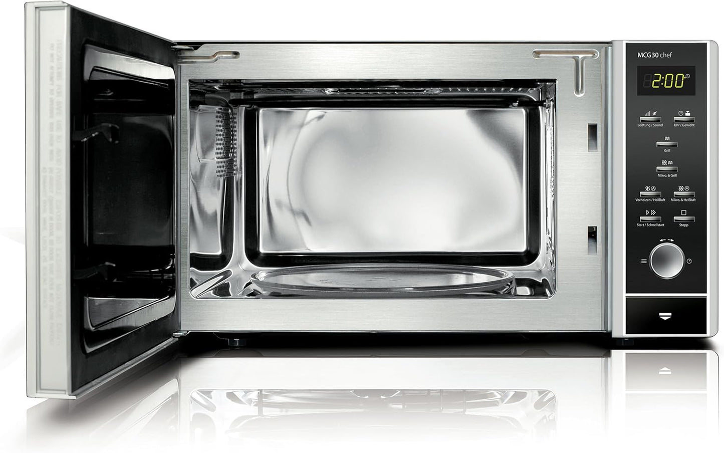 MCG30 Chef - 3-in-1 Mikrowelle mit Grill und Heissluft, 30 Liter Drehteller