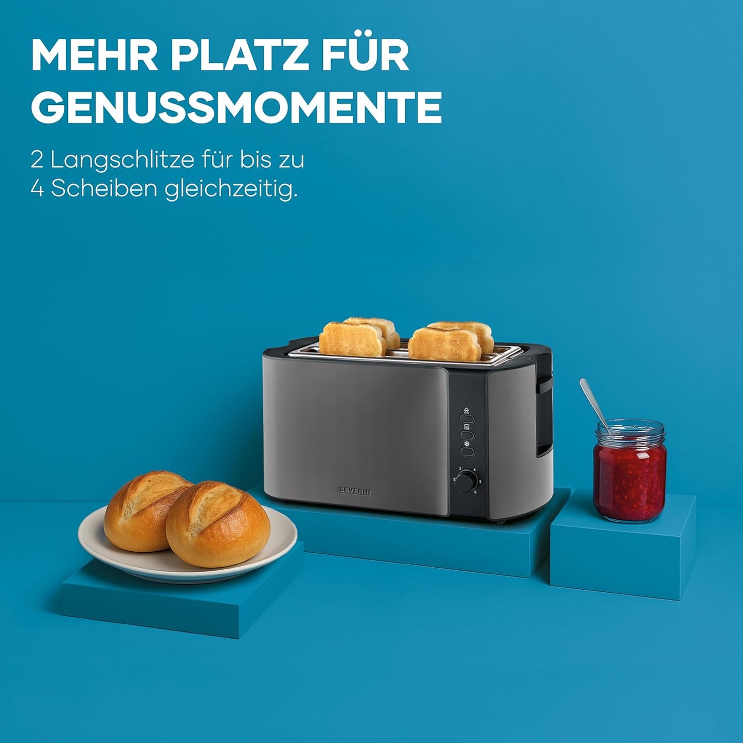 Langschlitztoaster AT 9341, Dark Inox