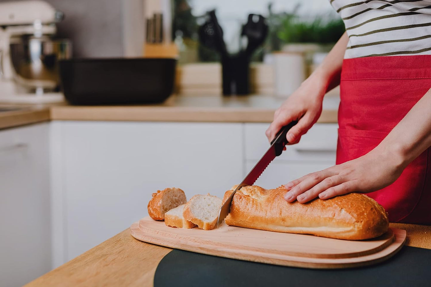 2-in-1 Brotkasten mit Schneidebrett, Holz-Schwarz