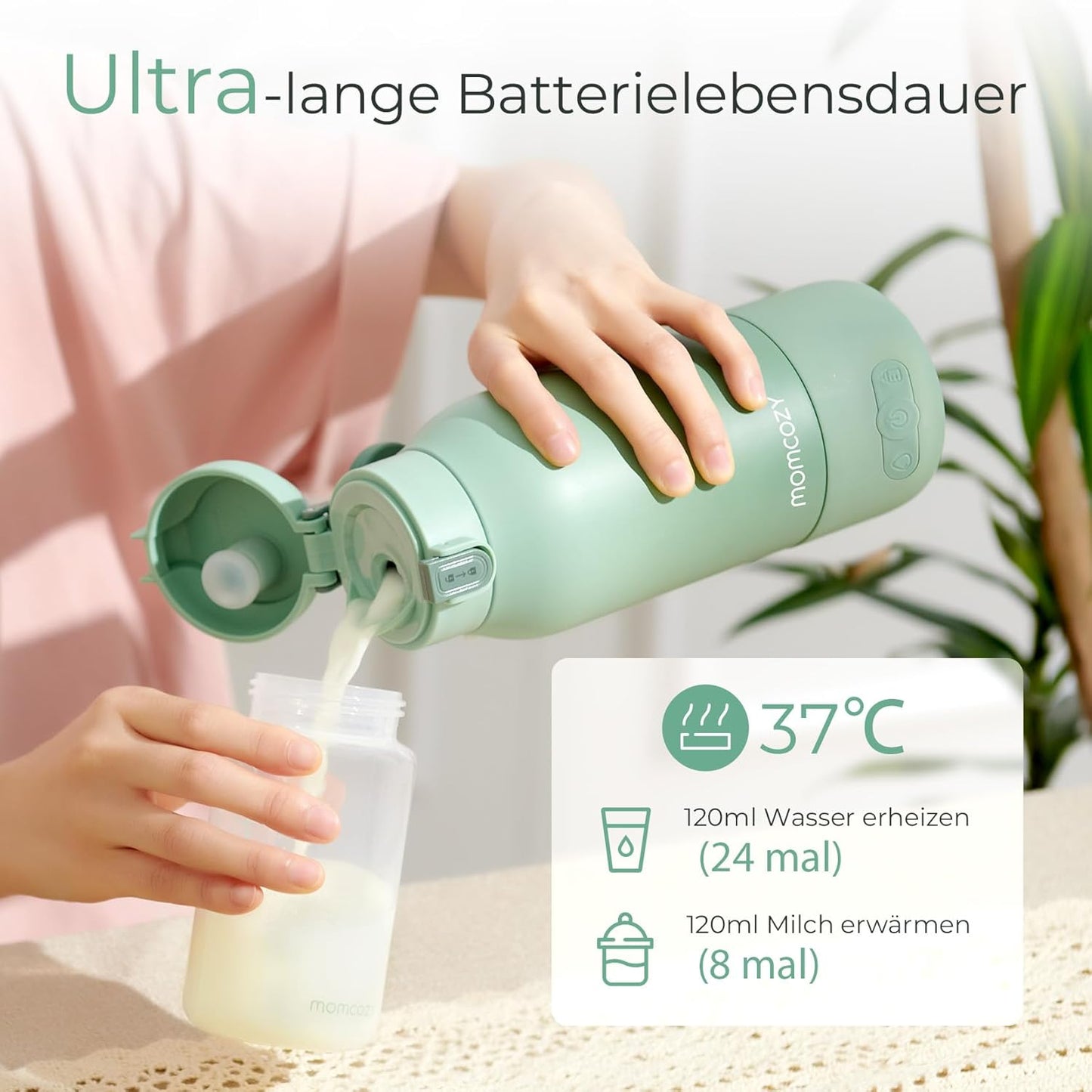 Tragbarer Flaschenwärmer, Grün