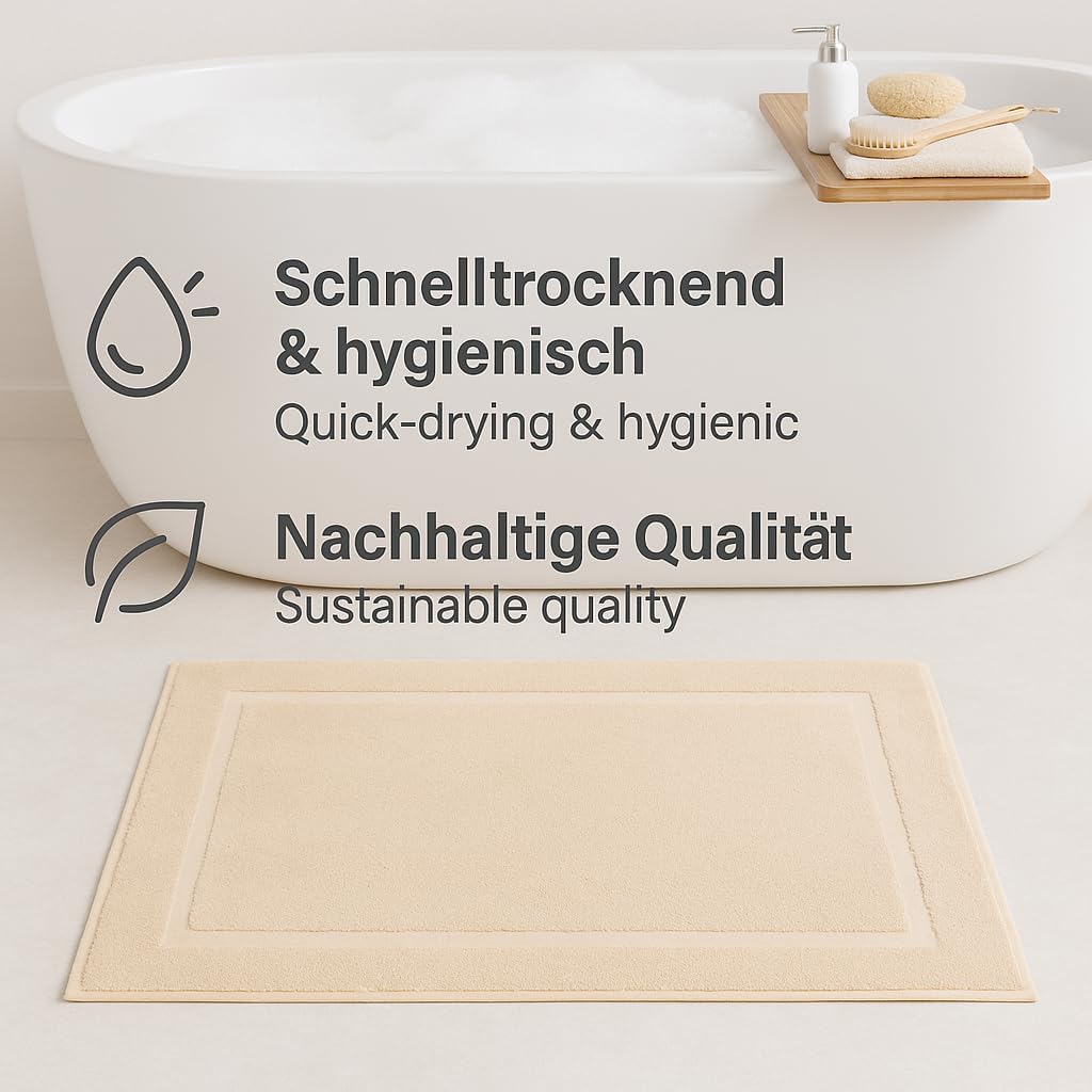 10er-Set Badvorleger, 50x70 cm, 10x Badvorleger Sand