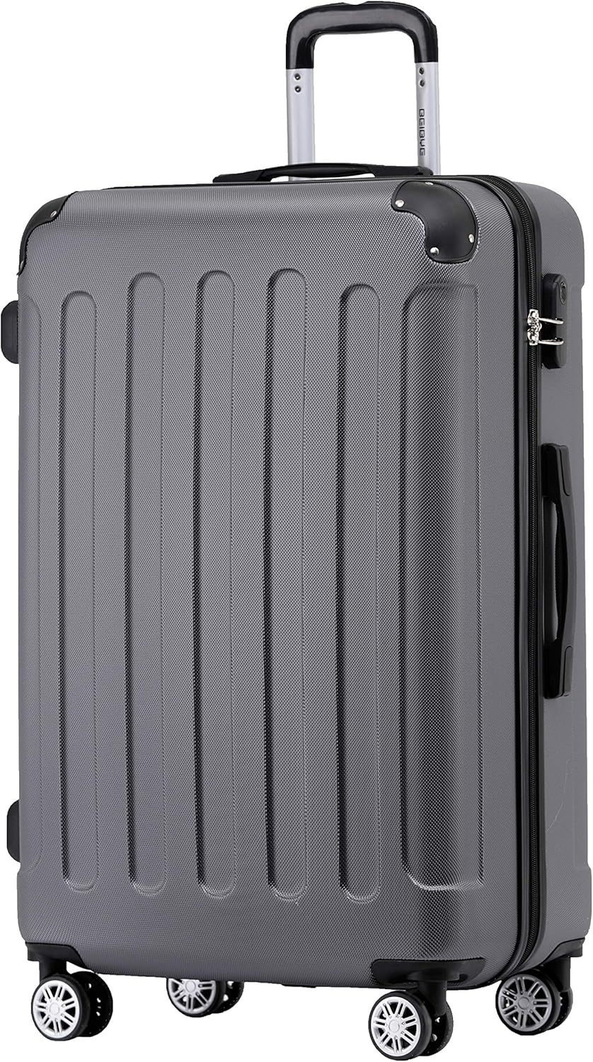 Hartschalenkoffer mit Zahlenschloss, Businessgrau Mittler Koffer (66cm)