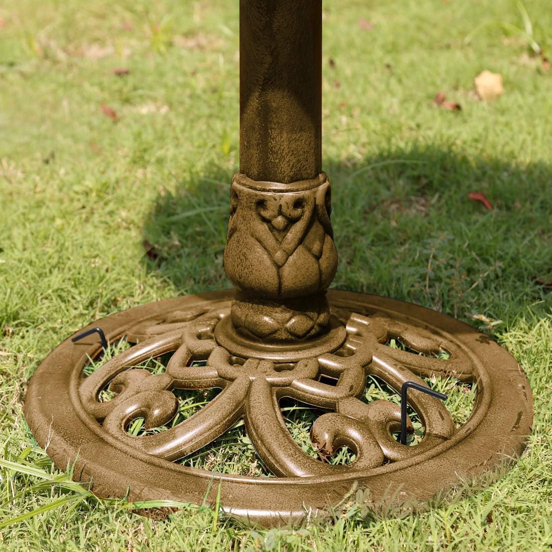 2-in-1 Vogelbad und Solarbrunnen mit 4 Düsen, Kupfer mit Solarbrunnen