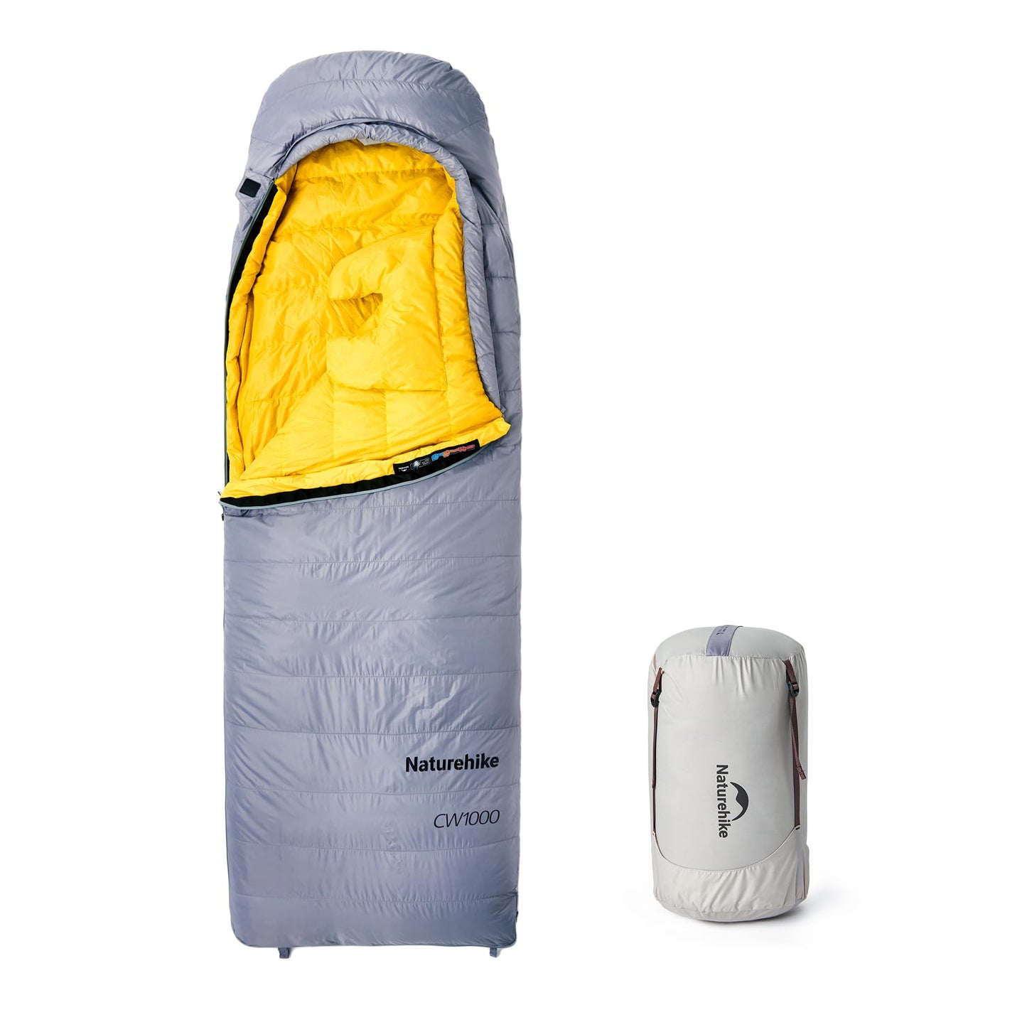 Ultraleichter Daunenschlafsack, CW1000/Grau/M CW1000 (-11℃)