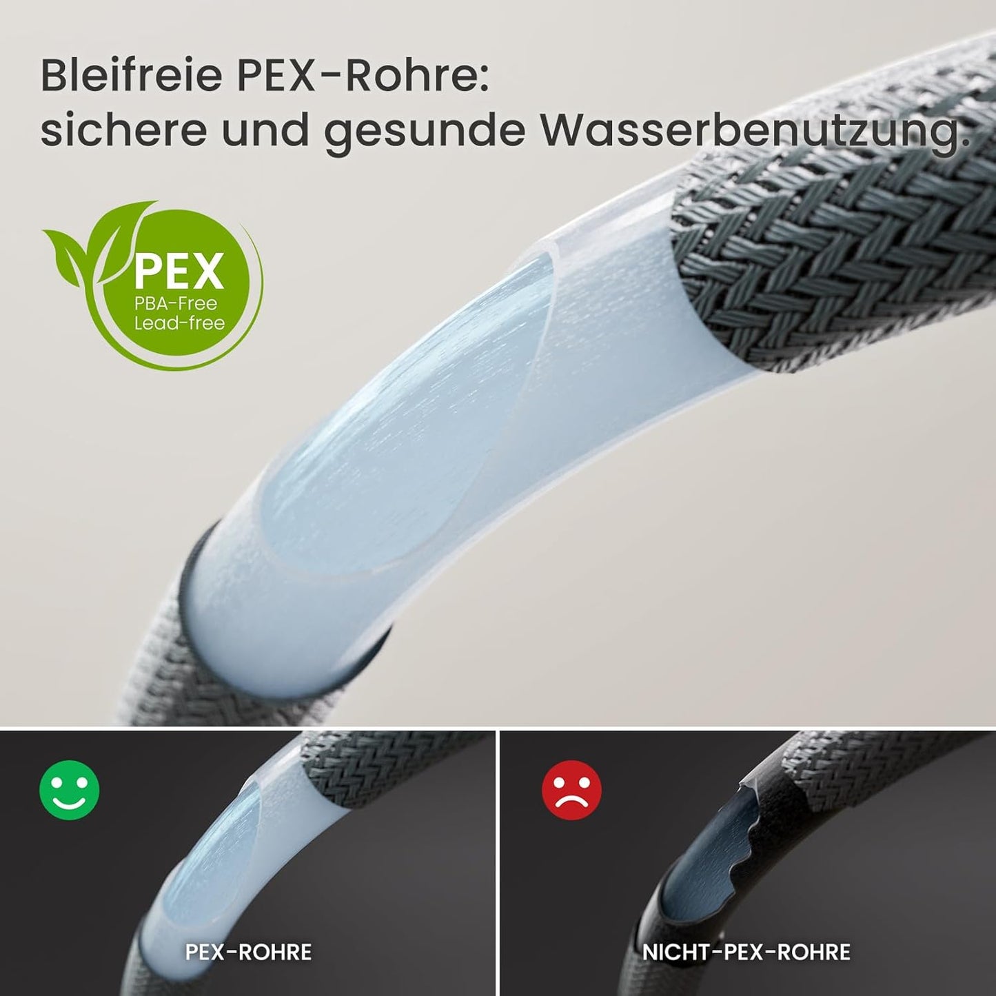 Küchenarmatur mit Ausziehbrause, 360° schwenkbar, Gebürsteter Edelstahl