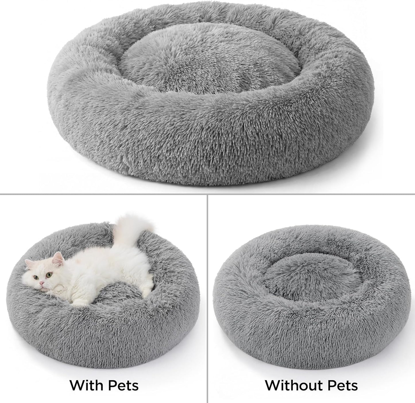 Waschbares Hundebett, Hellgrau L 70 x B 70 x H 15 cm