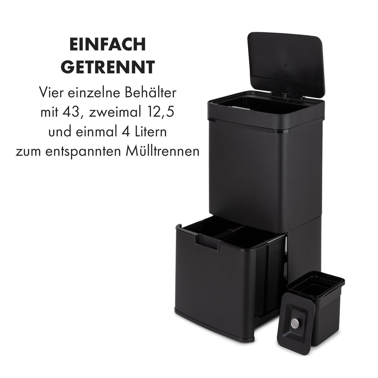 Royal Trash Sensor-Mülleimer, Mattschwarz