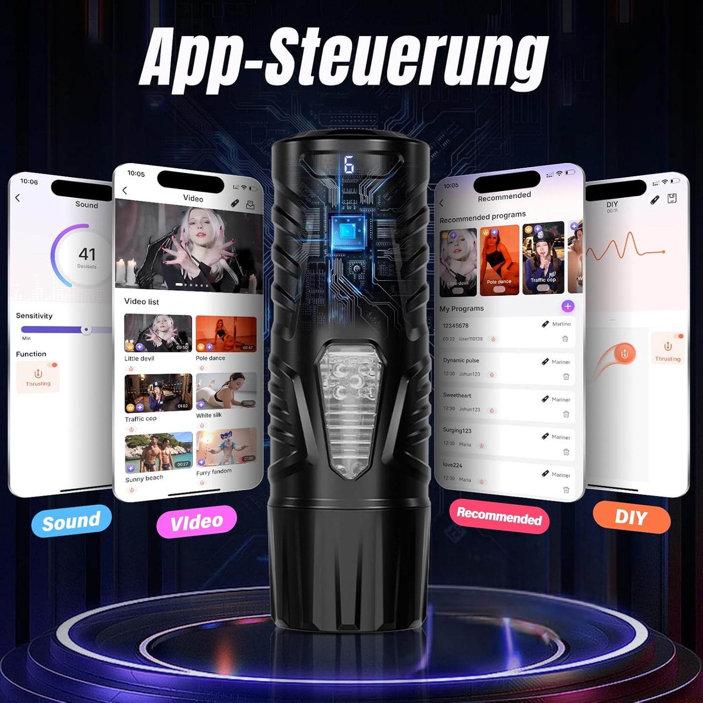 Masturbator mit App-Steuerung & 7 Modi