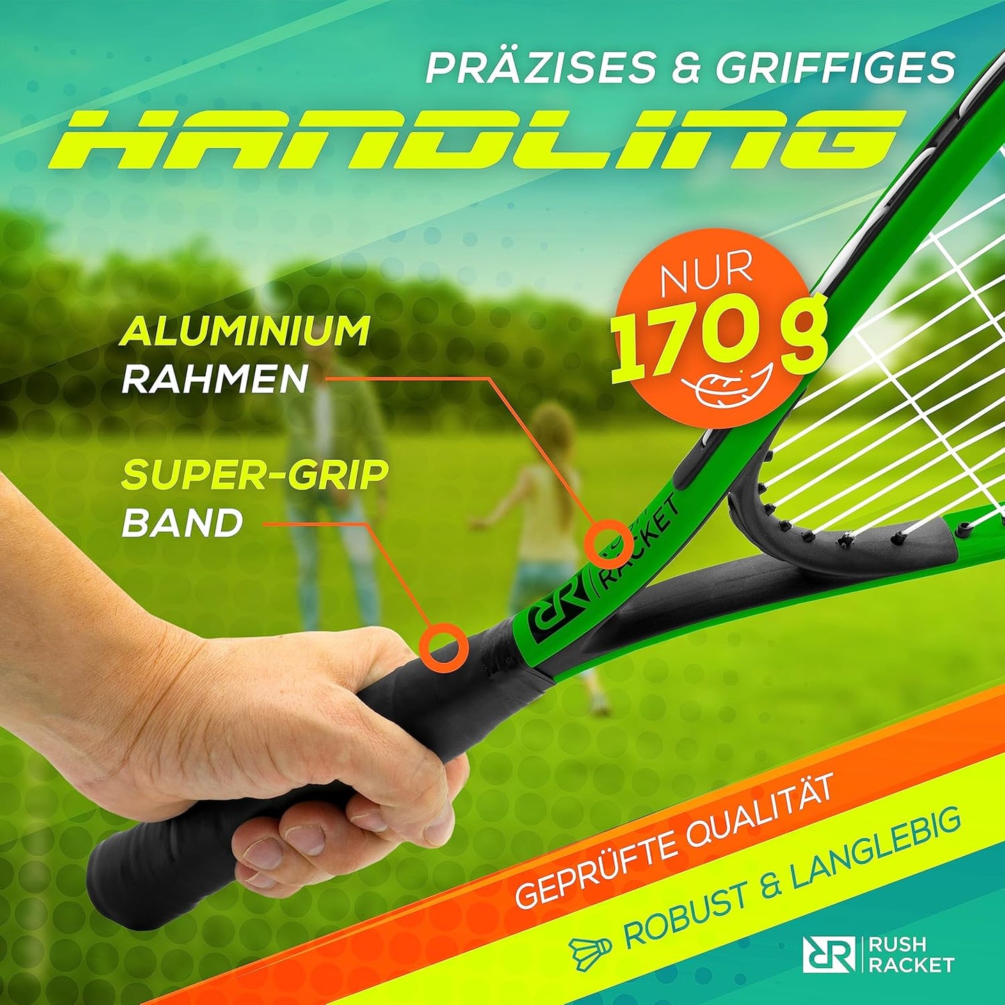 RS3 Speed Badminton Set mit Feldmarkierungen, 3. Grün