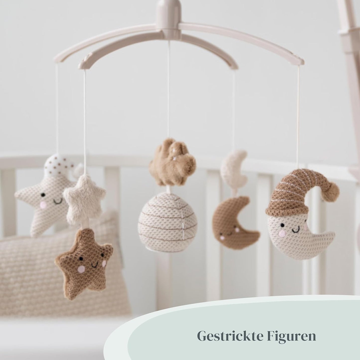 Musik-Mobile Baby Heaven mit Spieluhr und Figuren, Clay/Warm Linen