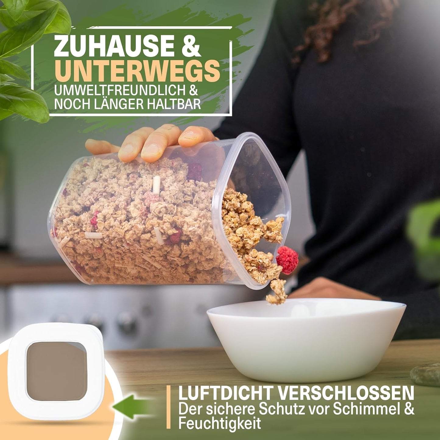 18-teiliges Vorratsdosen-Set, 18er Set Weiss