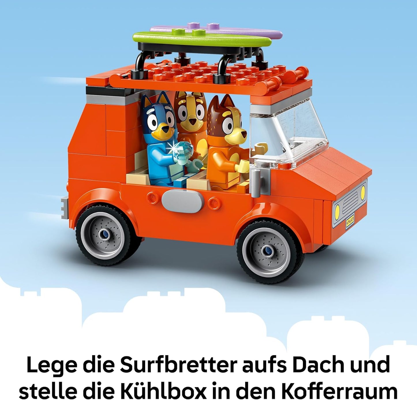 Bluey's Strand- und Familienauto-Spielset