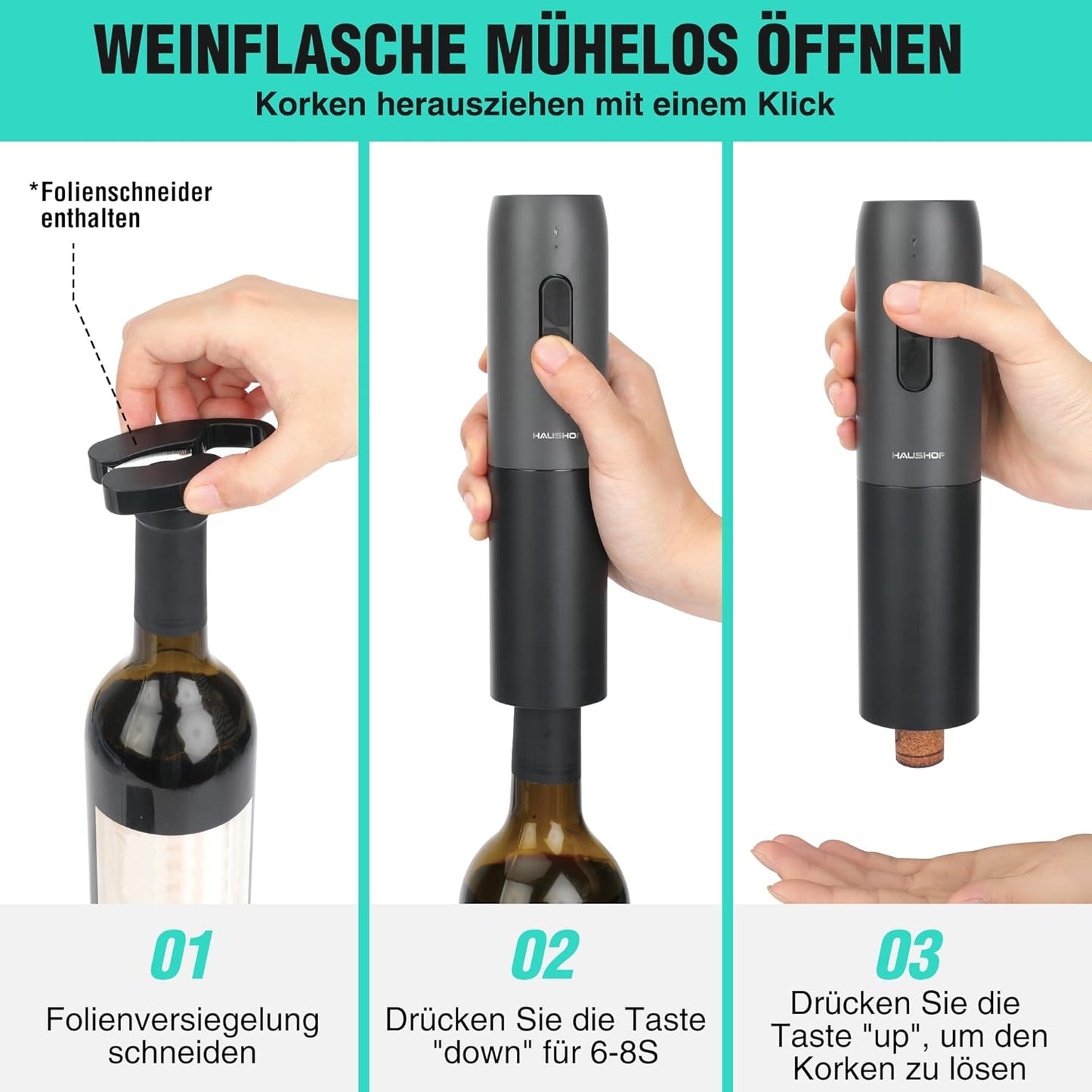 Elektrischer 4-in-1 Weinflaschenöffner