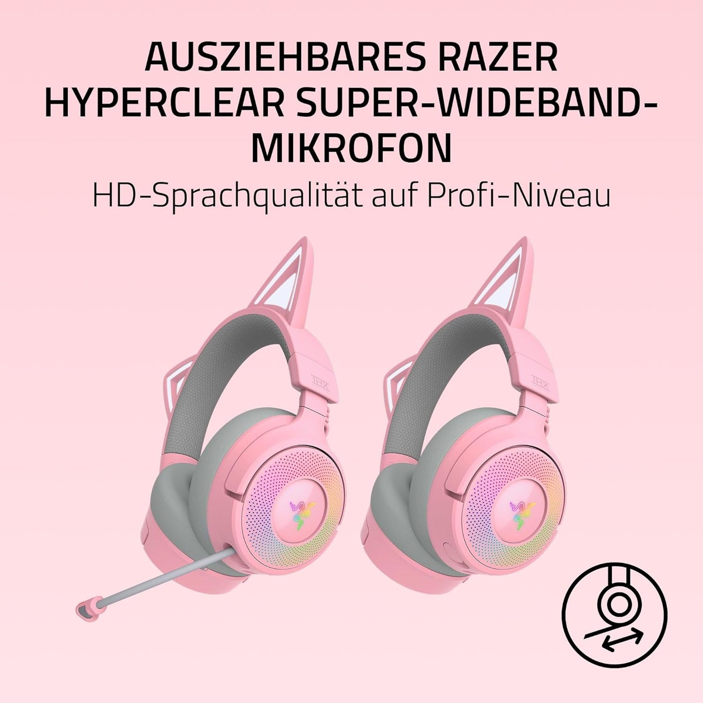 Kraken Kitty V3 Pro - Quartz Gaming Headset, Quartz Kraken Kitty V3 Pro