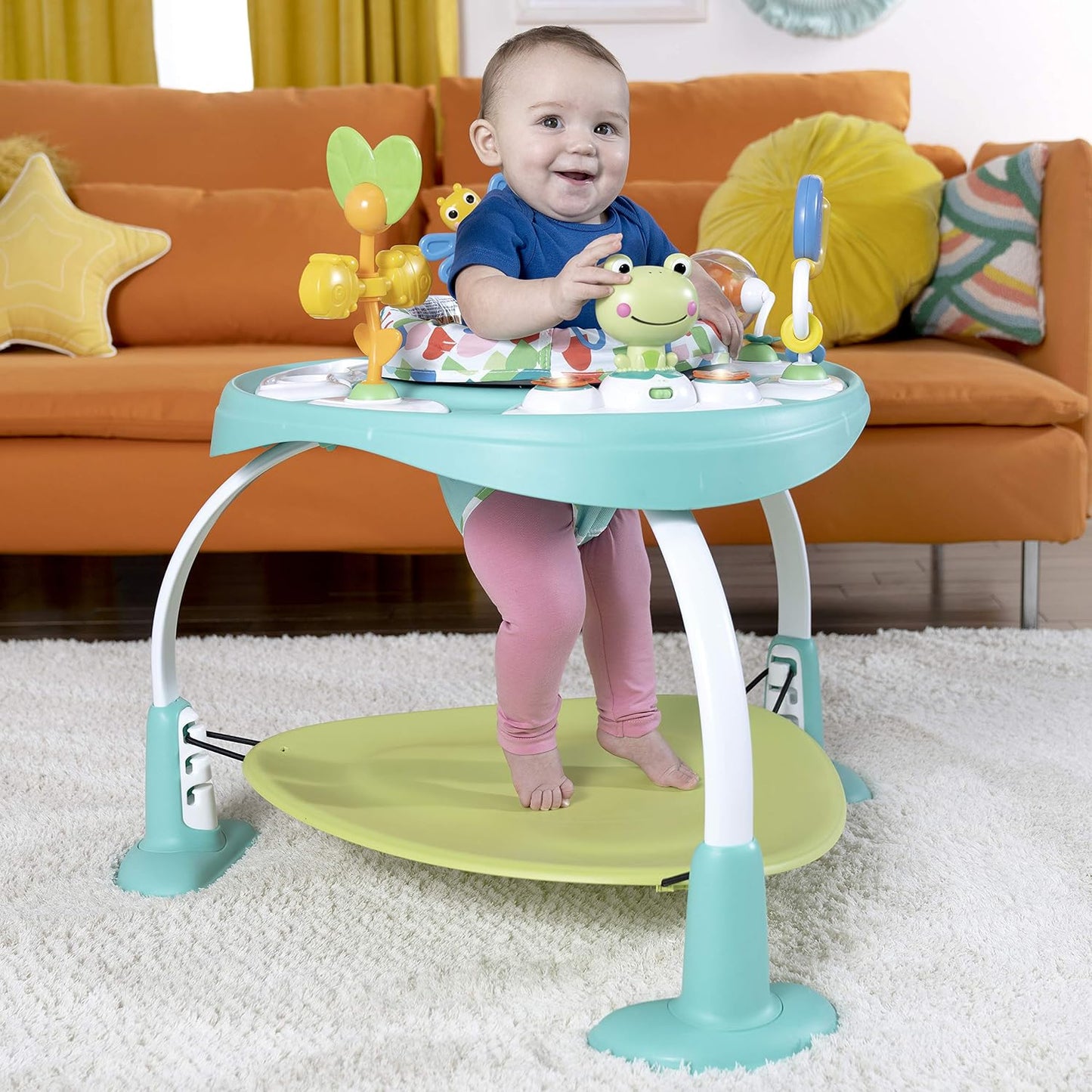 Bounce Baby 2-in-1 Spieltisch mit 7 Spielzeugen, mehrfarbig