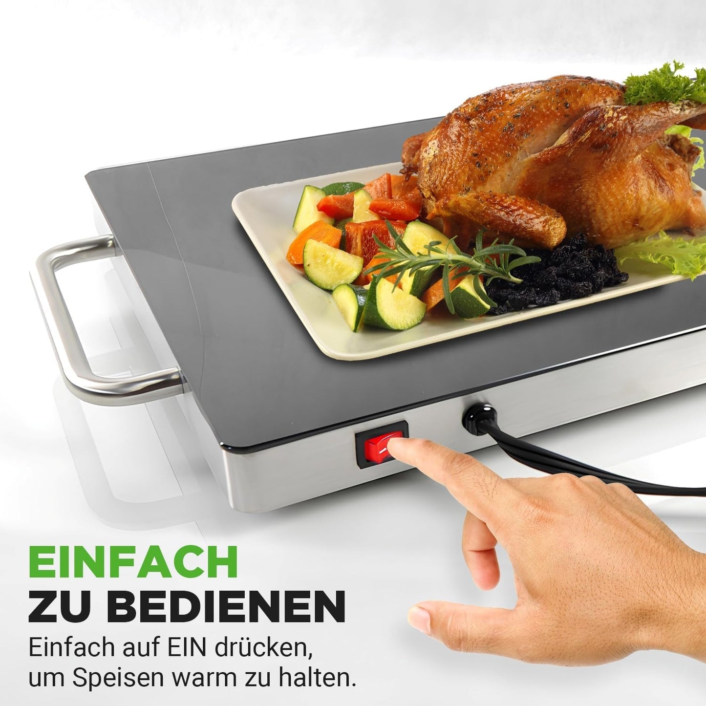 Elektrische Warmhalteplatte für Buffet & Catering, 41.9 cm x 27.9 cm