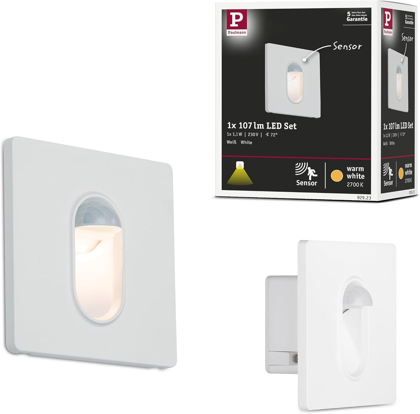 Wandeinbauleuchte, 2,7W Weiss
