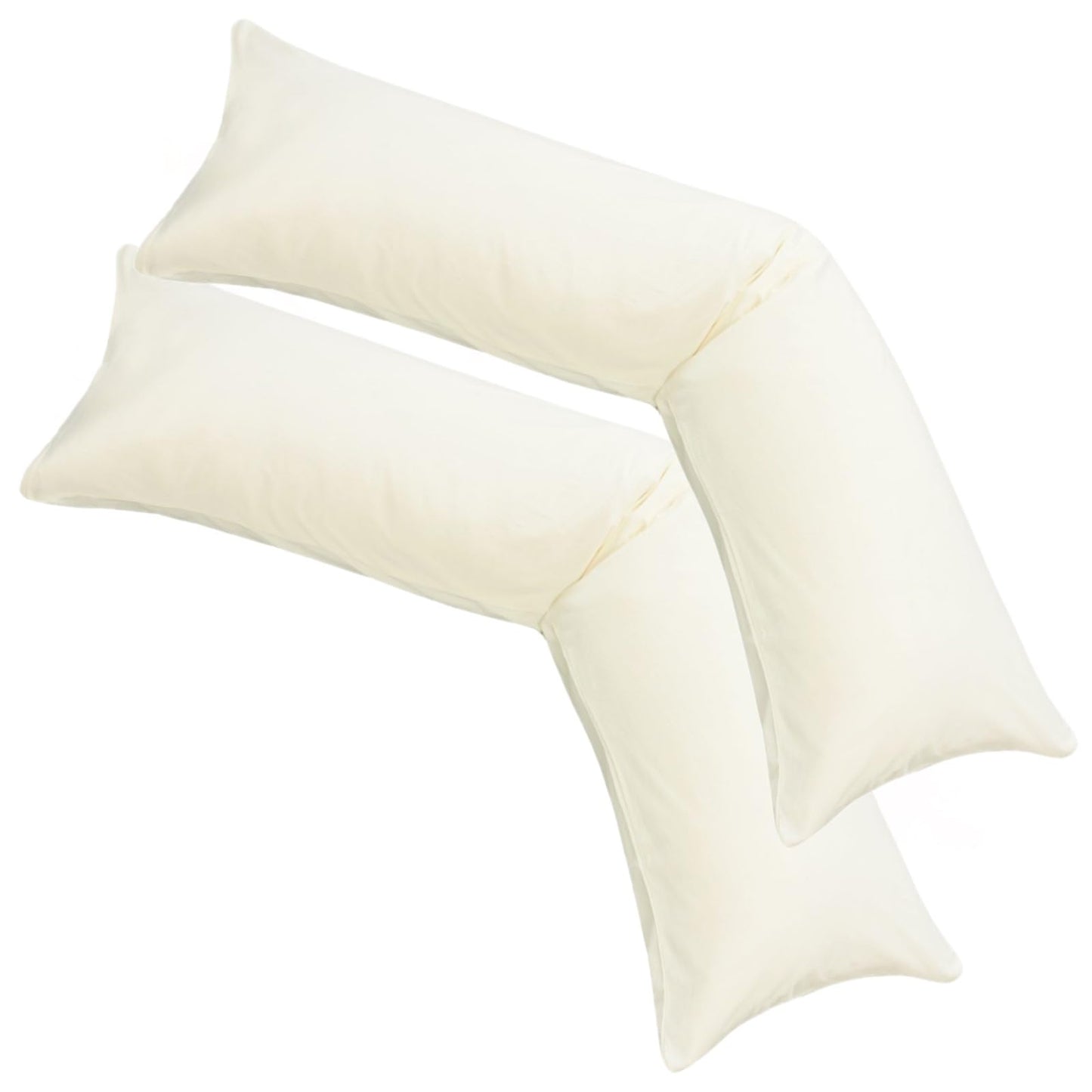 Seitenschläferkissen Jersey-Bezüge (2er Pack), 2er Pack 40x145 Natur