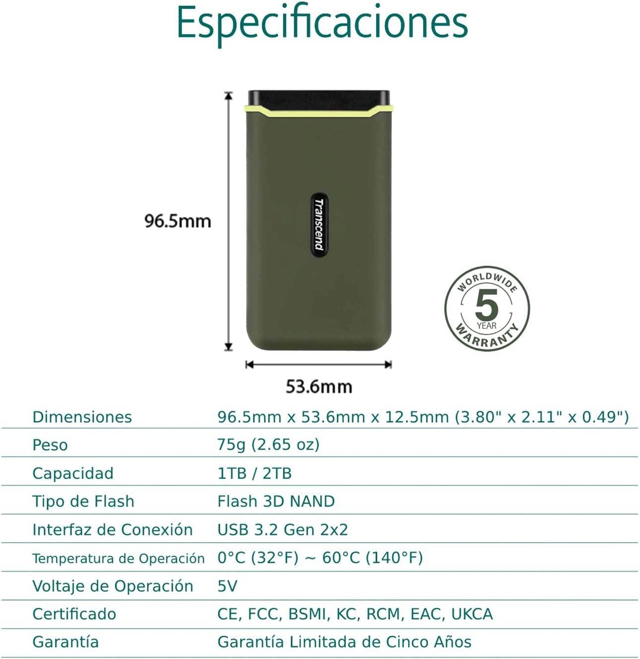 ESD380C 2 TB, Externe SSD, 2TB