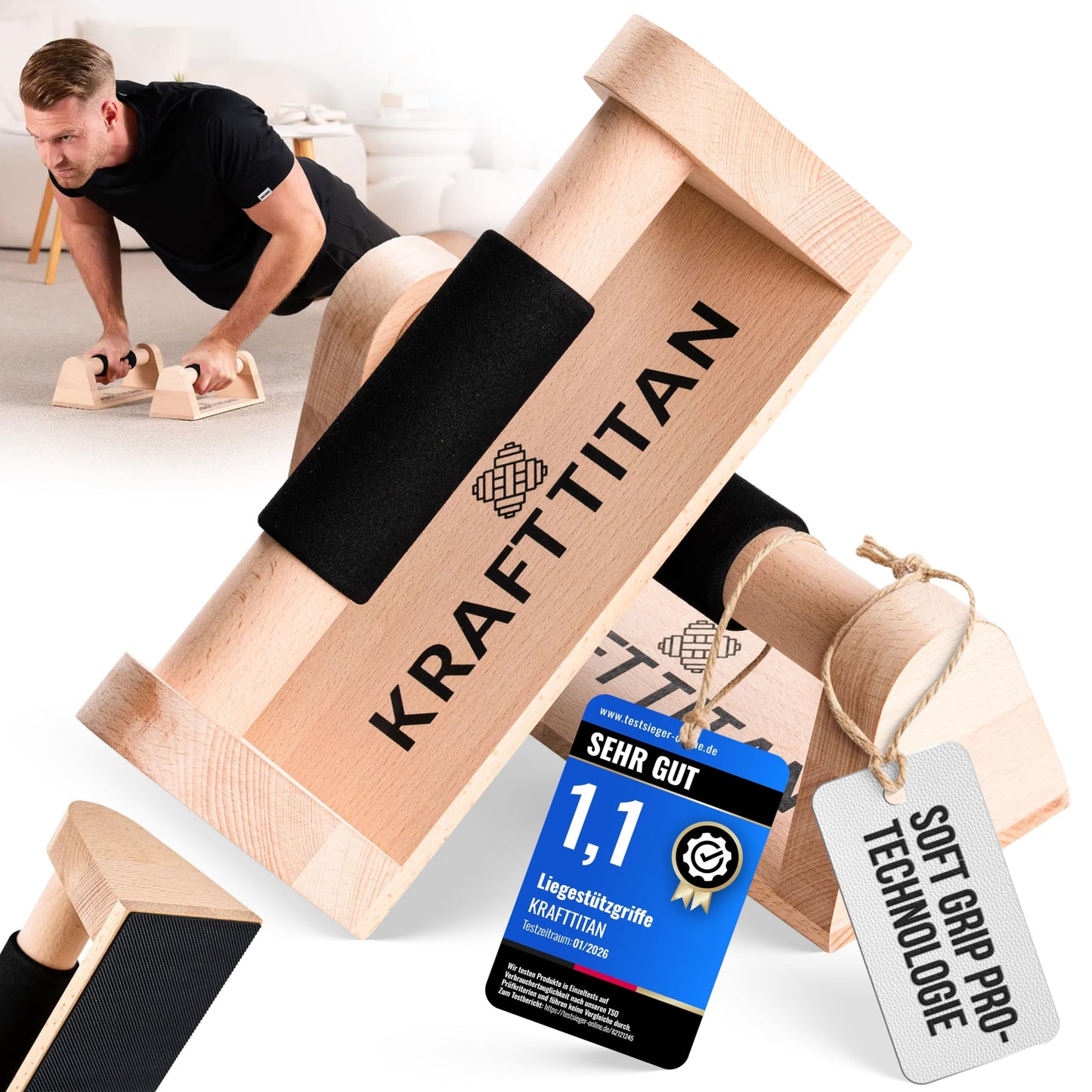Ergonomische Liegestützgriffe rutschfest