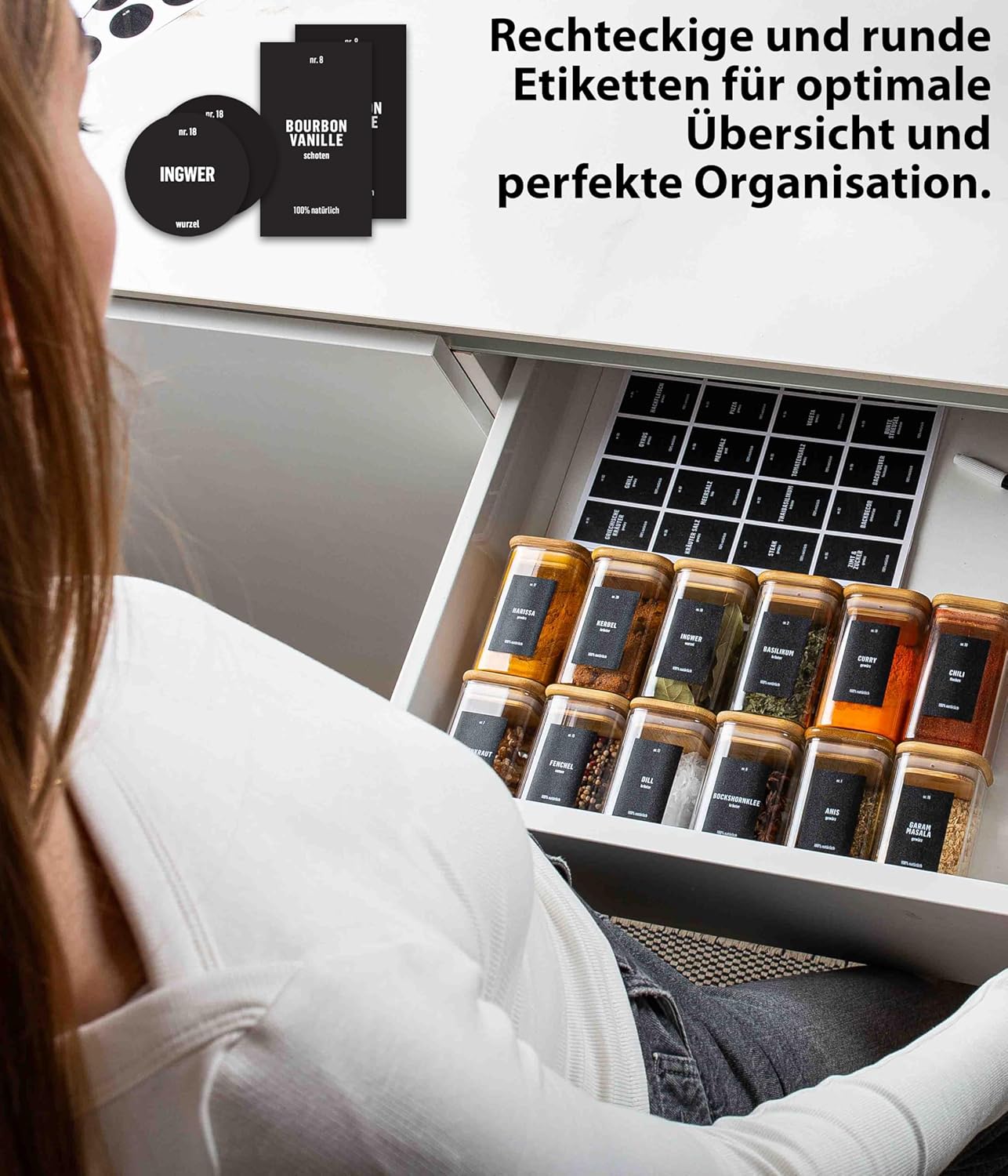 Vorratsgläser-Set mit Deckel, 12 Stk., 1 Grösse/280ml, eckig