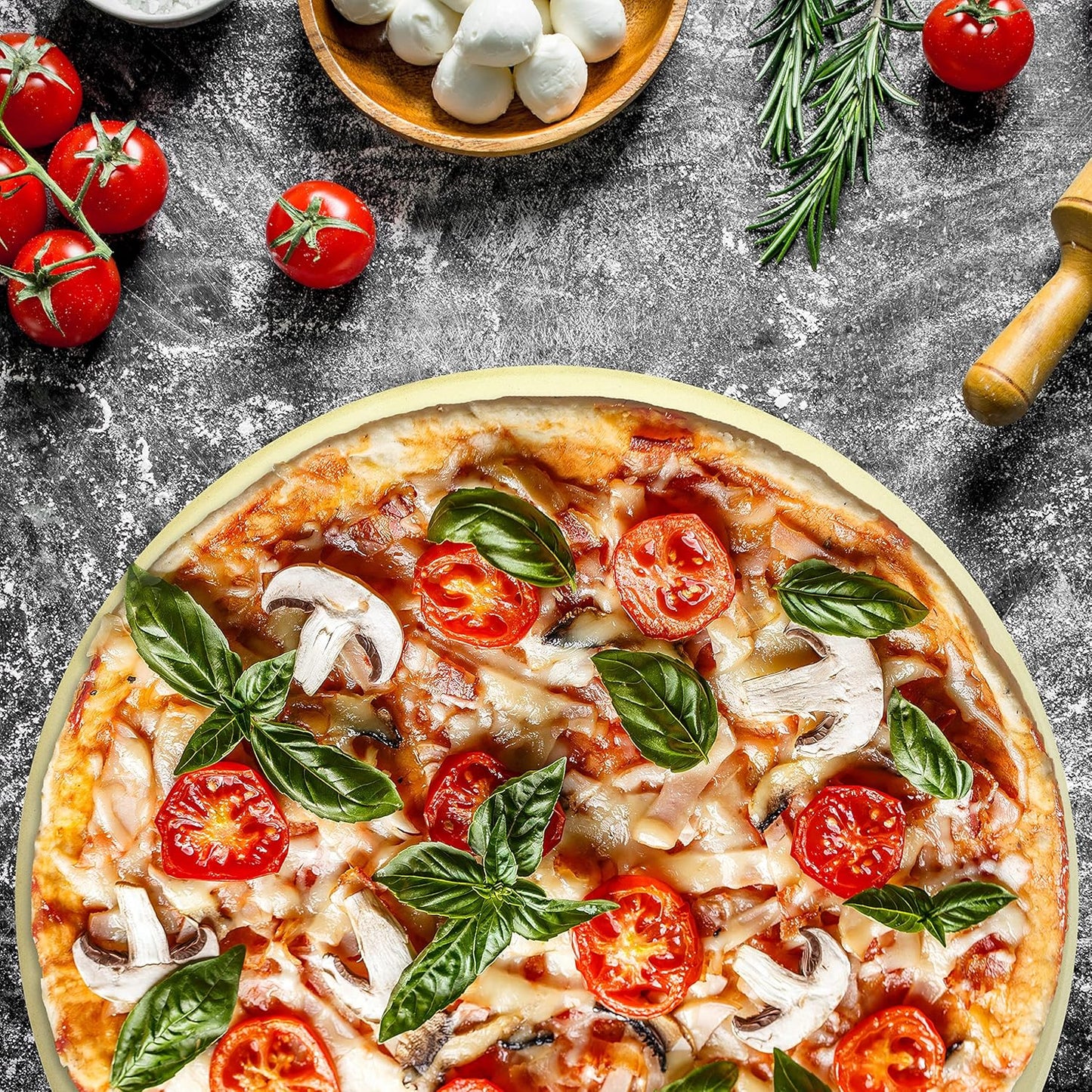 XL Pizzastein aus Cordierit