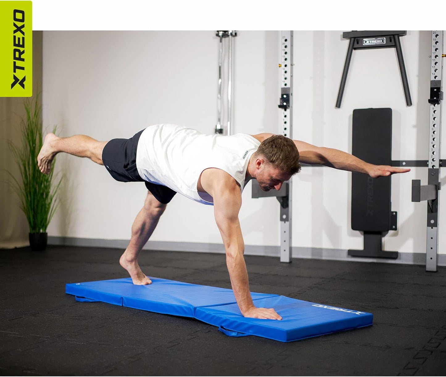 Faltbare Turnmatte für Fitness, Blau