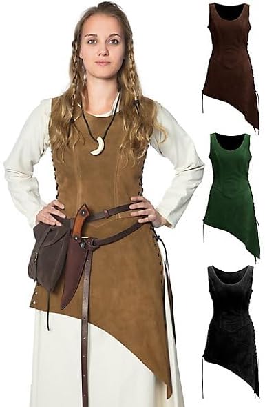Mieder mit Rock für LARP und Cosplay, XL Hellbraun