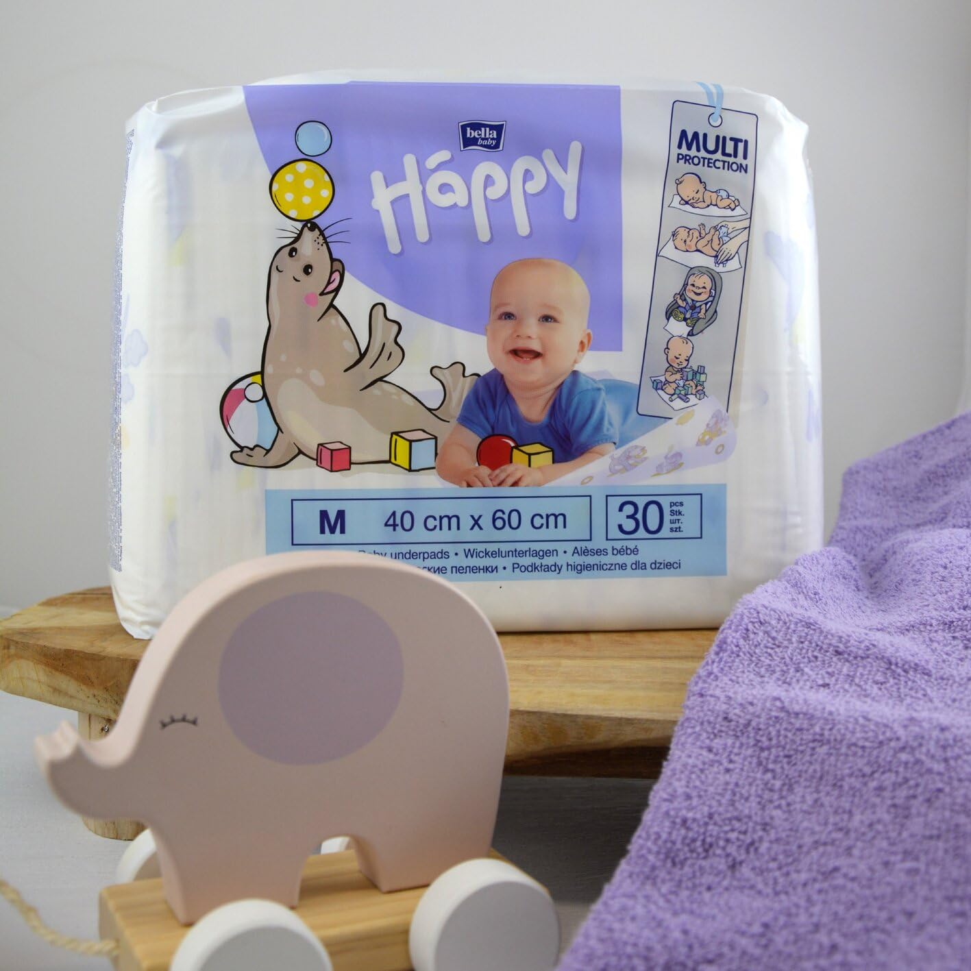 60er-Set Happy Wickelunterlagen, 40x60 cm, 40x60 cm im 2er Pack