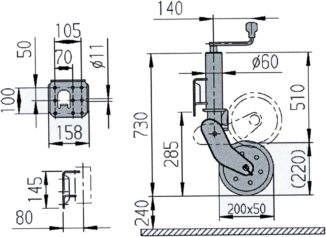 Vollautomatik Profi Stützrad bis 500 kg