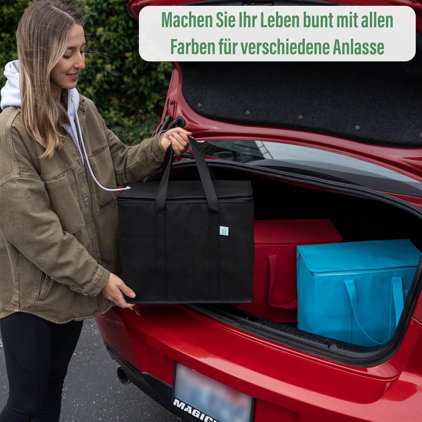 2er-Set Einkaufstasche, Schwarz 2-er Pack