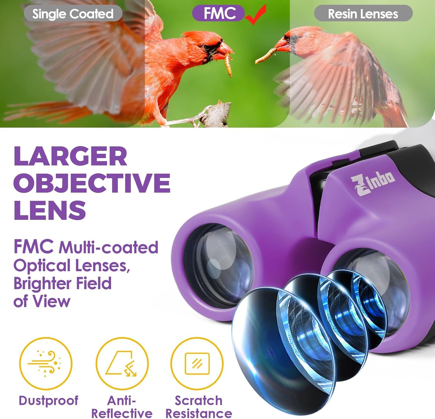 Fernglas für Kinder, Lila