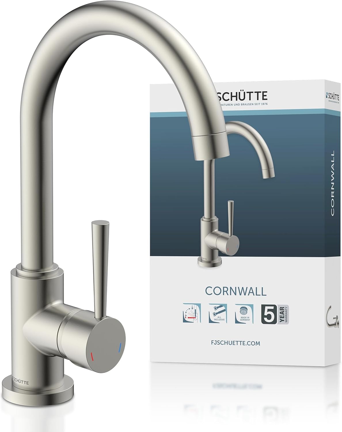 CORNWALL Spültischarmatur, Edelstahl Hochdruck