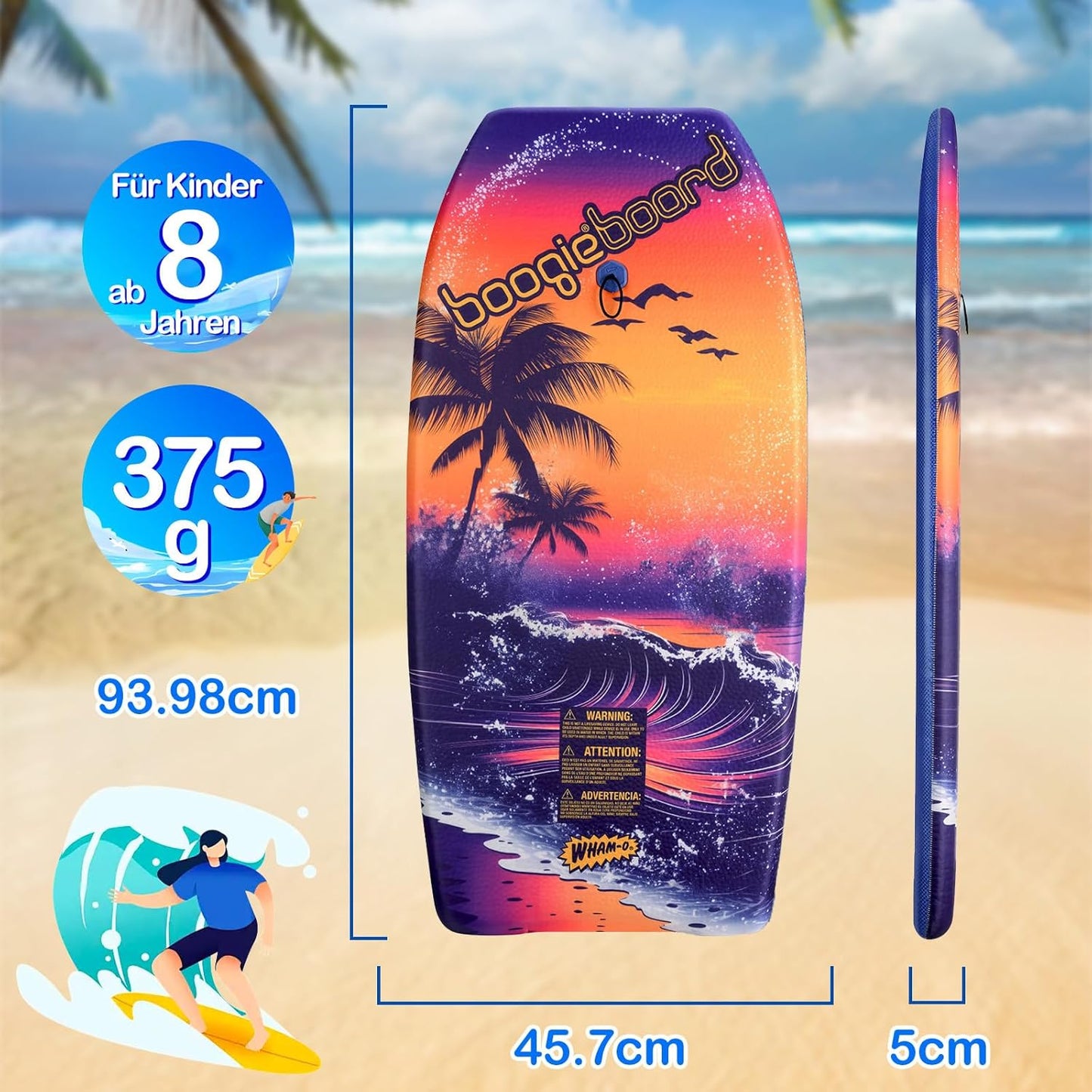 2er Bodyboard Set mit Leash (2er-Pack), BEACH 1
