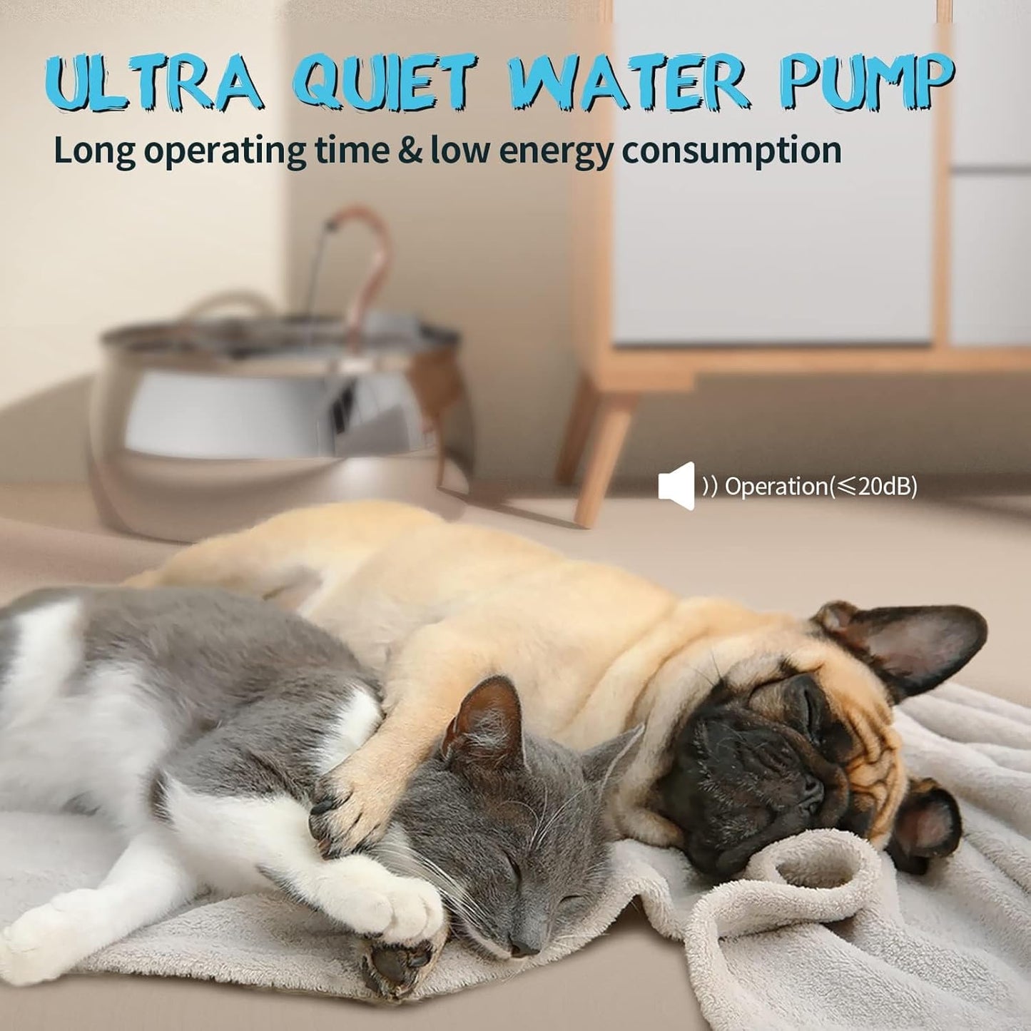 Katzenbrunnen ‎PET-0007, 4,0 l Wasserbrunnen für Katzen, Edelstahl