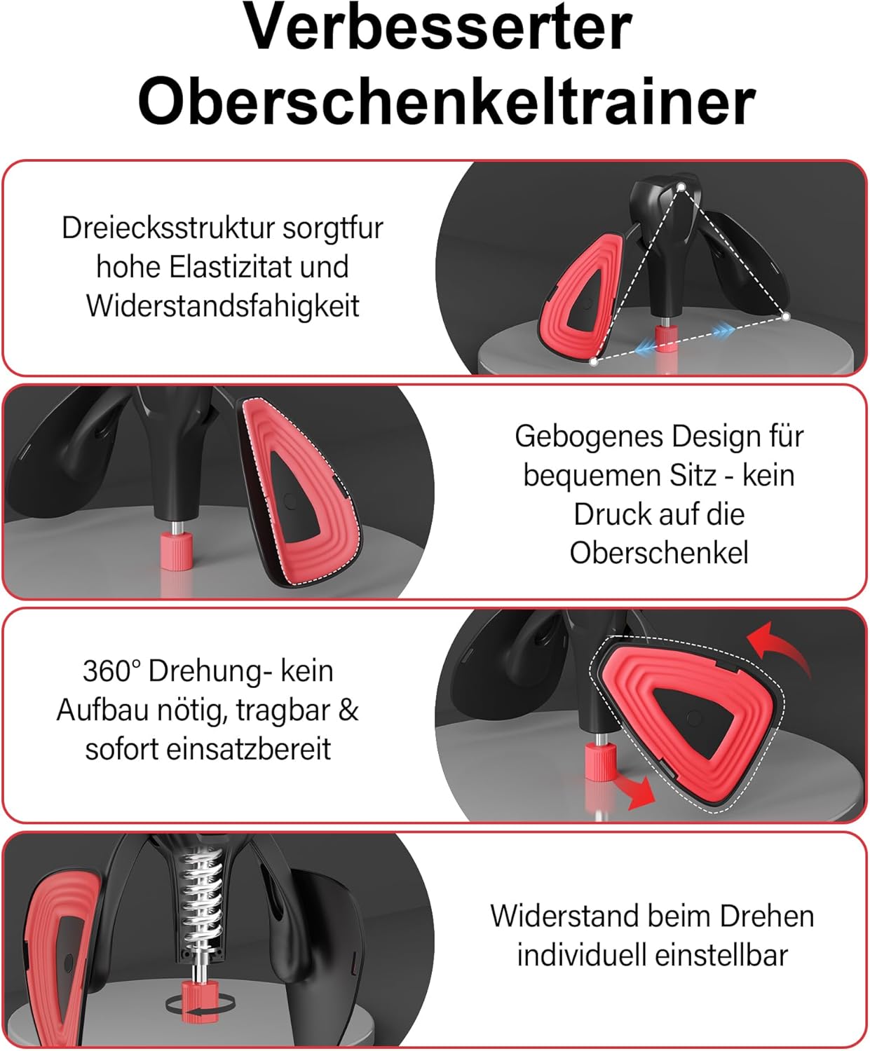 Oberschenkel- und Beckenbodentrainer, Schwarz