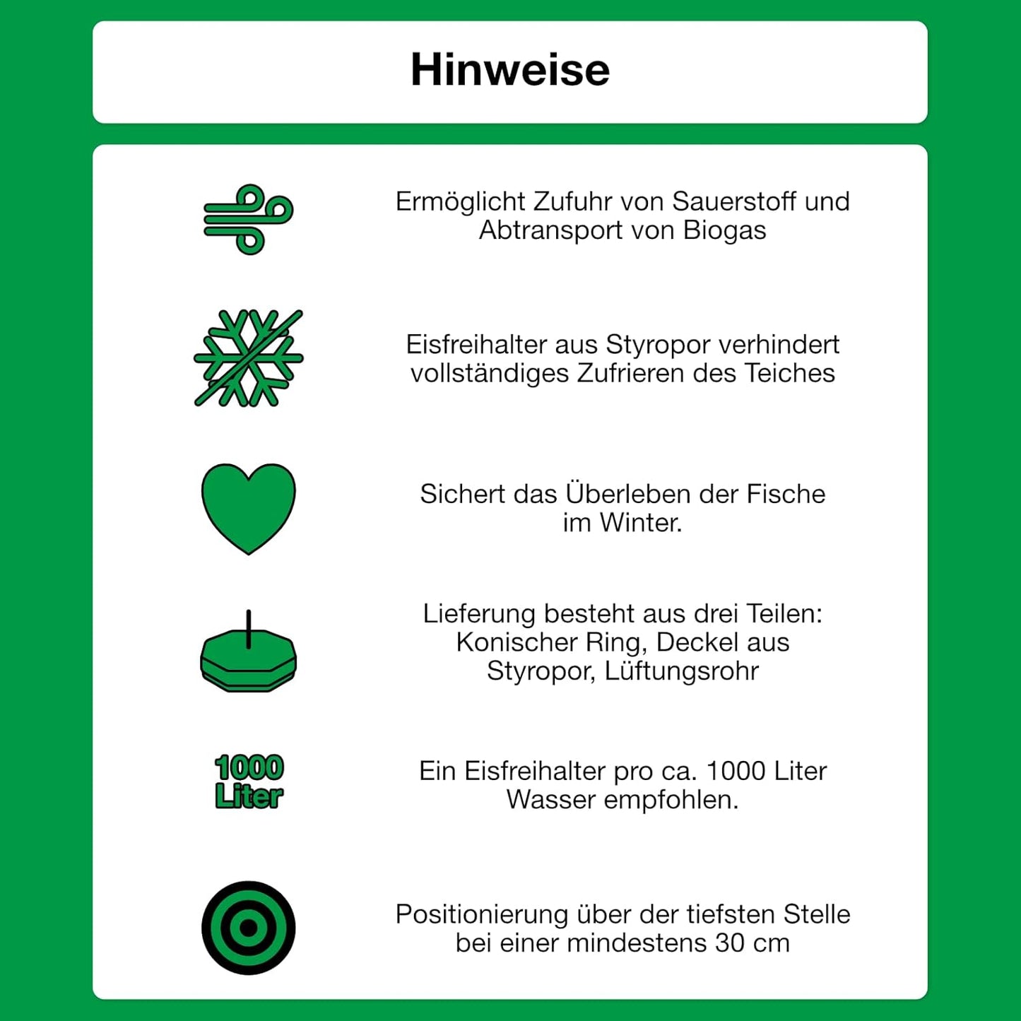 Eisfreihalter Set XL mit regelbarer Luftpumpe