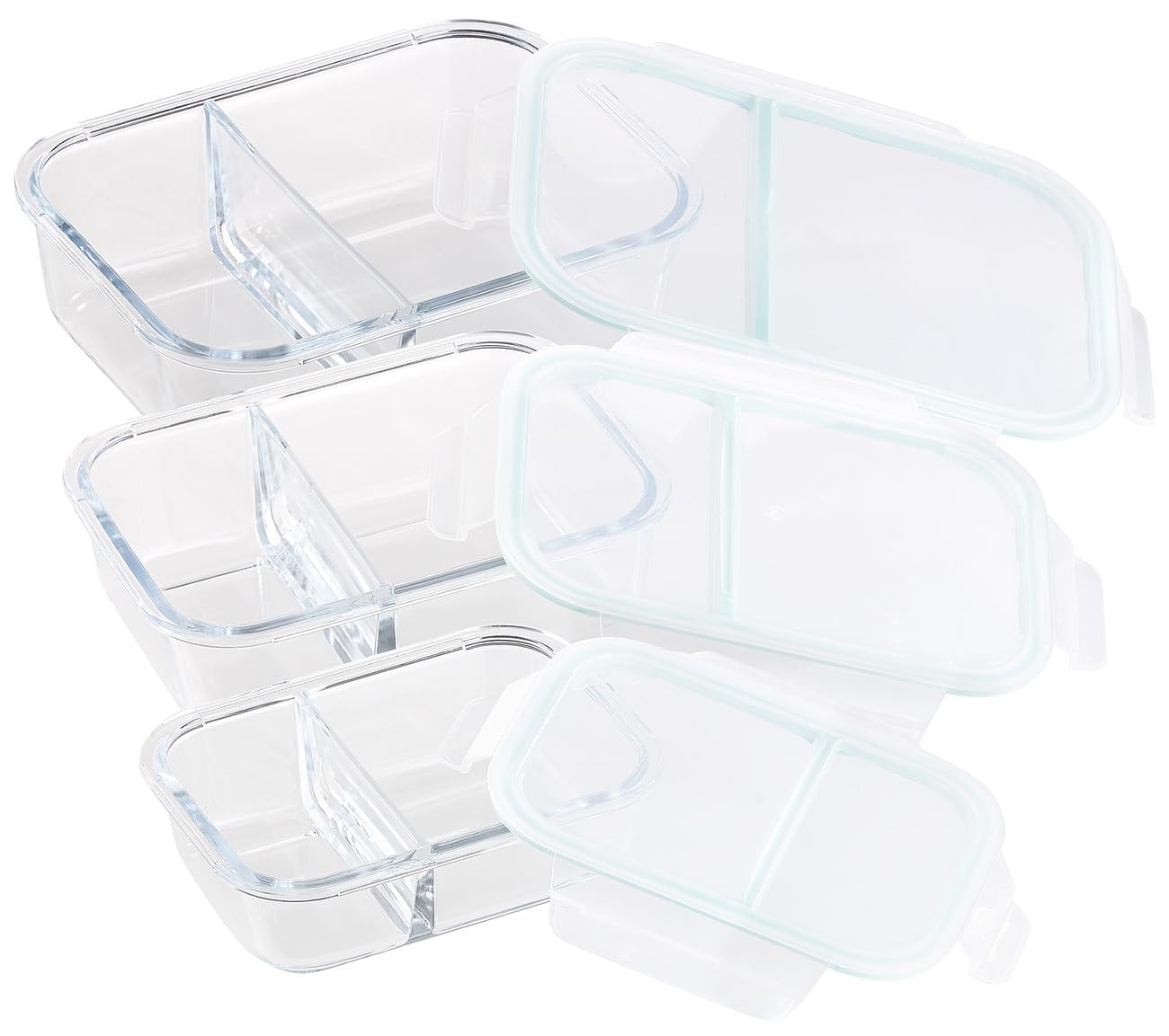 3-teiliges Frischhaltedosen-Set mit 2 Kammern