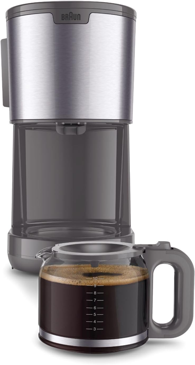 PurShine KF1500GY Filterkaffeemaschine mit OptiBrew System, Glaskanne Grau