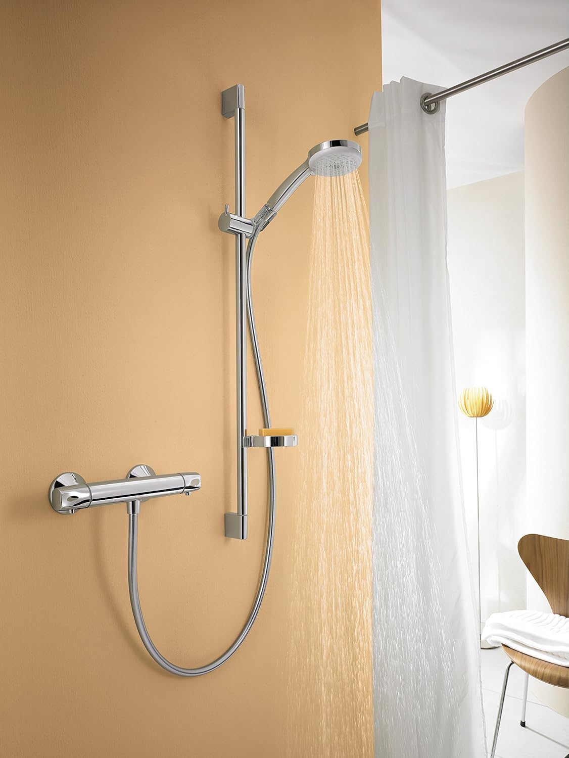 Croma 100 Duschset Multi mit Duschstange 90 cm und Seifenschale, Chrom 0,90m Set 3 Strahlarten