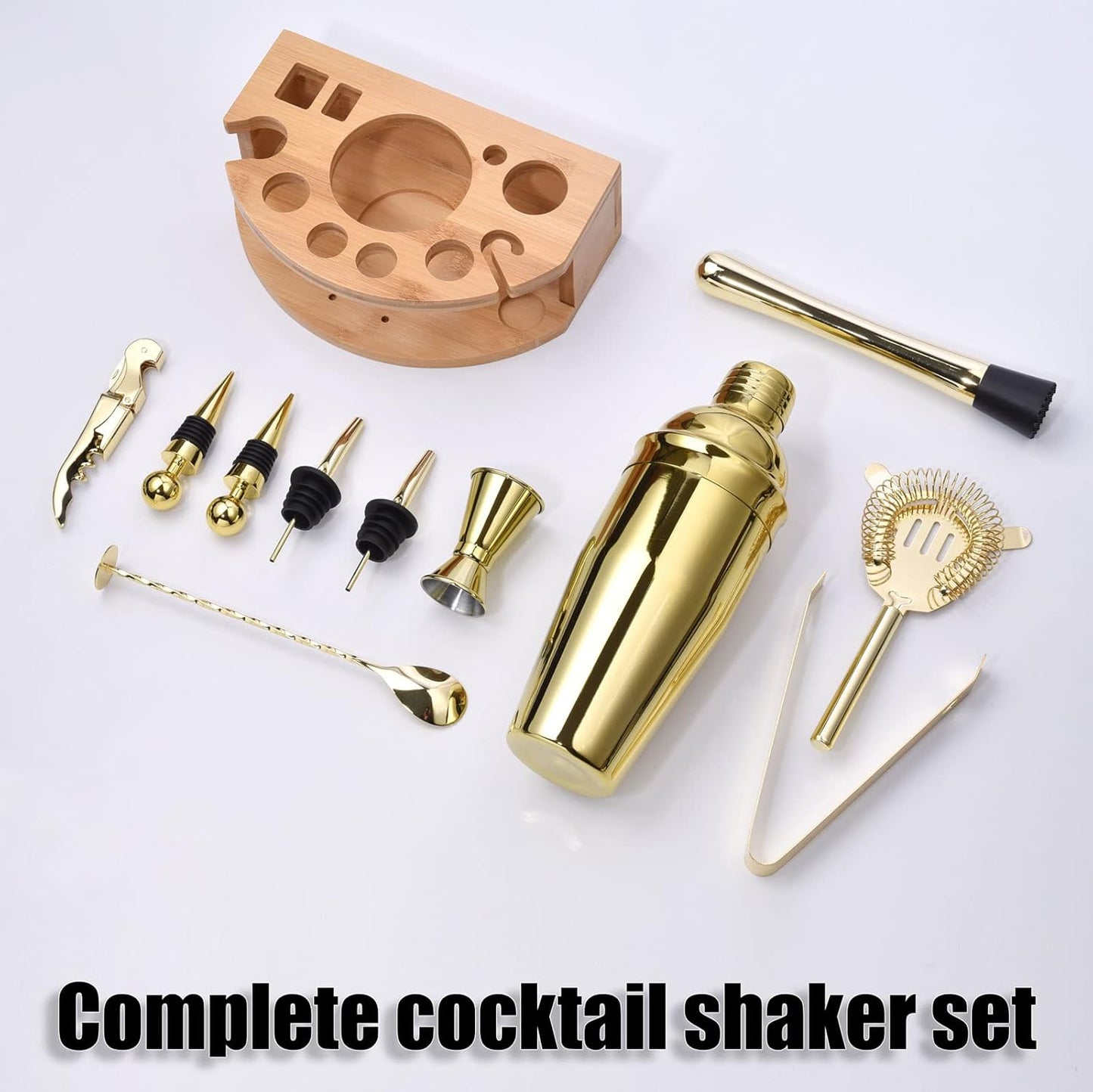Cocktail Shaker Set, Gold 12 Teiliges