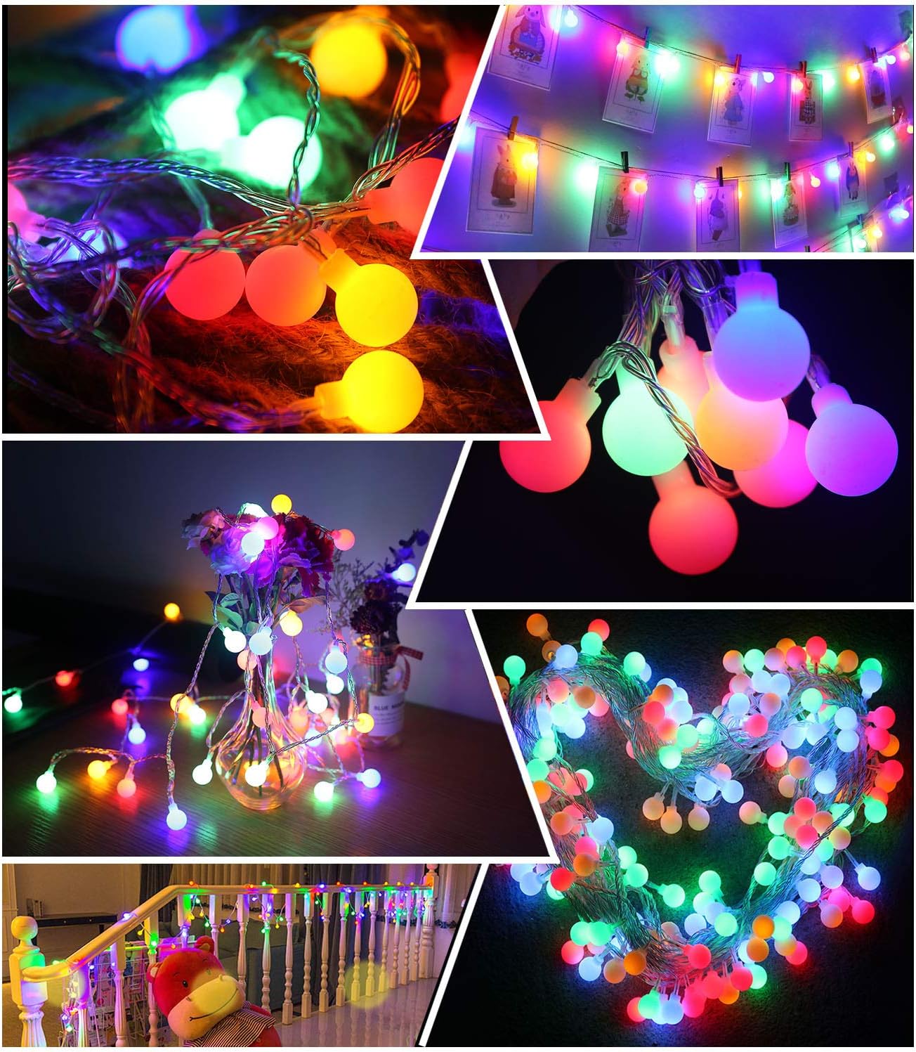 Bunte LED Kugel Lichterkette, Bunt