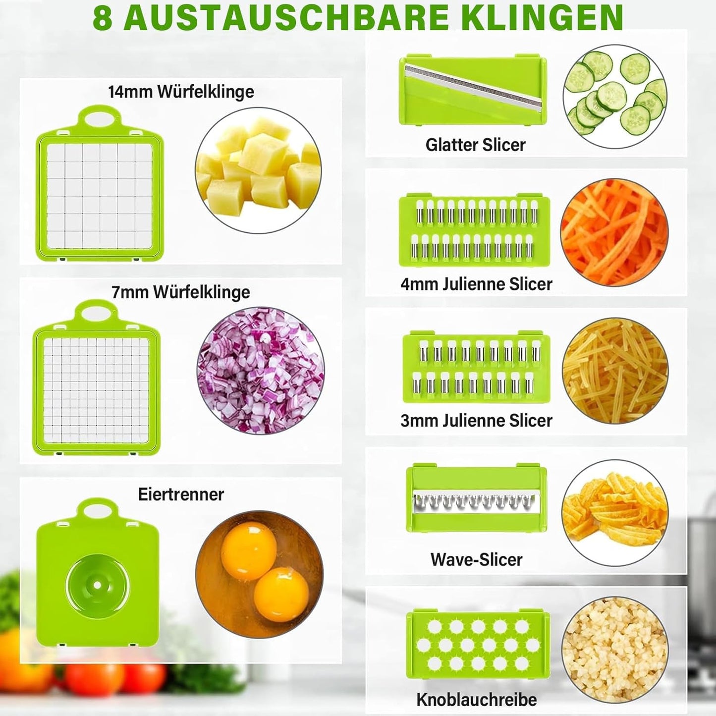Gemüseschneider-Set, Grey-green