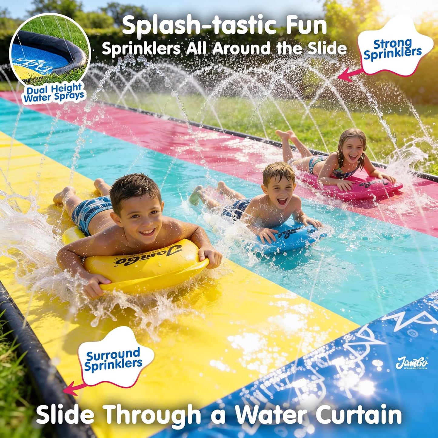 XL-Wasserrutsche mit Bodyboards, 610 cm, Sommerliche Atmosphäre